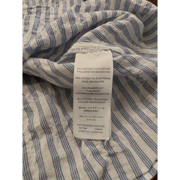 J. Crew Women's Blue Sleeveless Boho Sunburst Embroidered Crinkle Blouse Size 0 - Picture 5 of 9